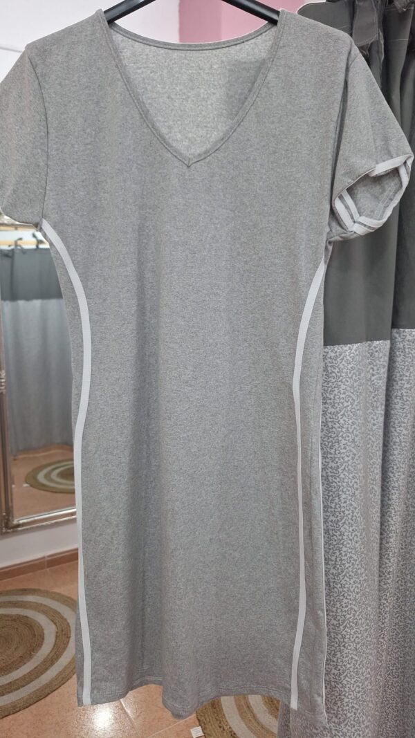 Vestido Algodon Gris